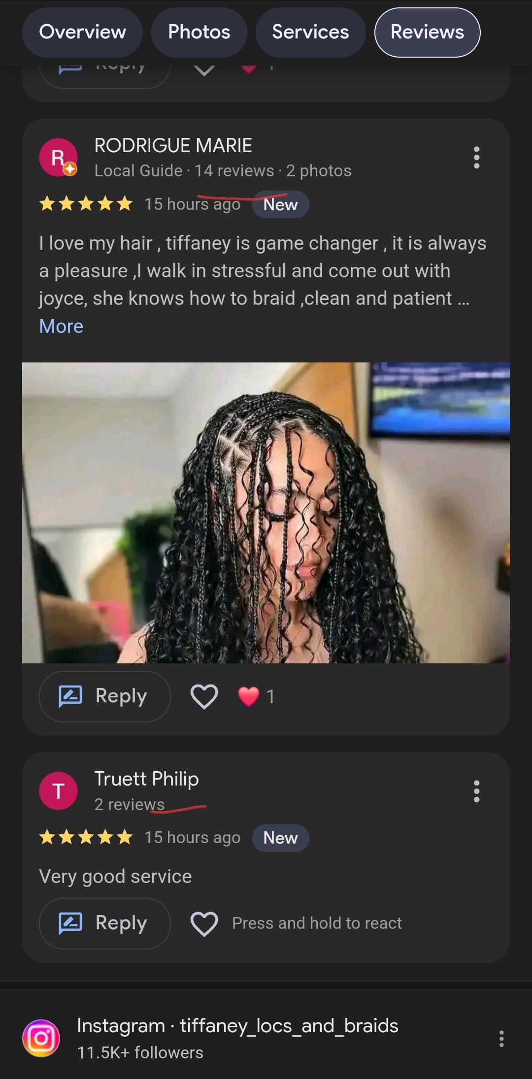 Tiffaney Locs and braids salon